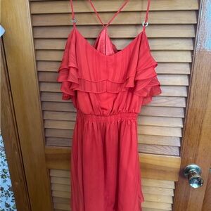 Arden B Striking Scarlet Backless Dress